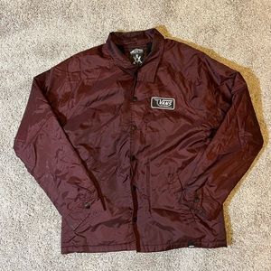 VANS OFF THE WALL X CATHY VAN ENGEL ‘Burgundy’ COACH JACKET SIZE MEN’S XL
